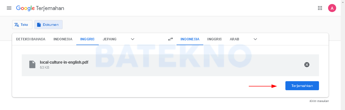 cara menerjemahkan file PDF