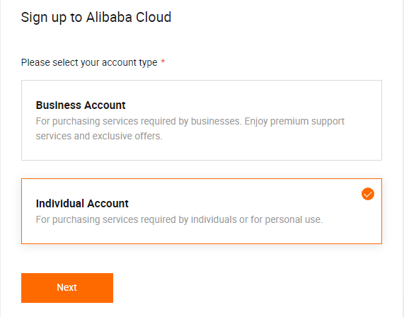 pendaftaran akun alibaba cloud